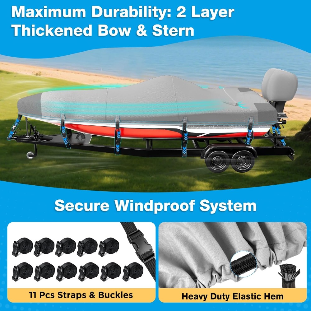 Boat Cover 20-22ft, 1200D Wate - Fishing Boat Cover avaliação e preço