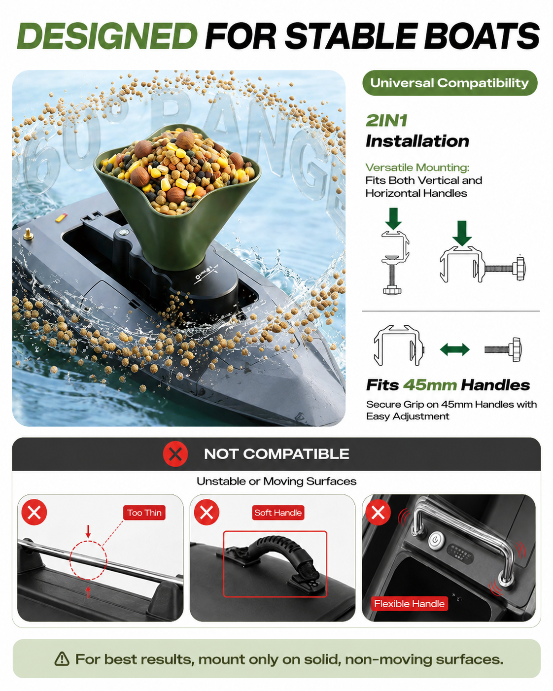 360° Rotating Bait Dispenser & - Fishing Boat Anchor Winch avaliação e preço