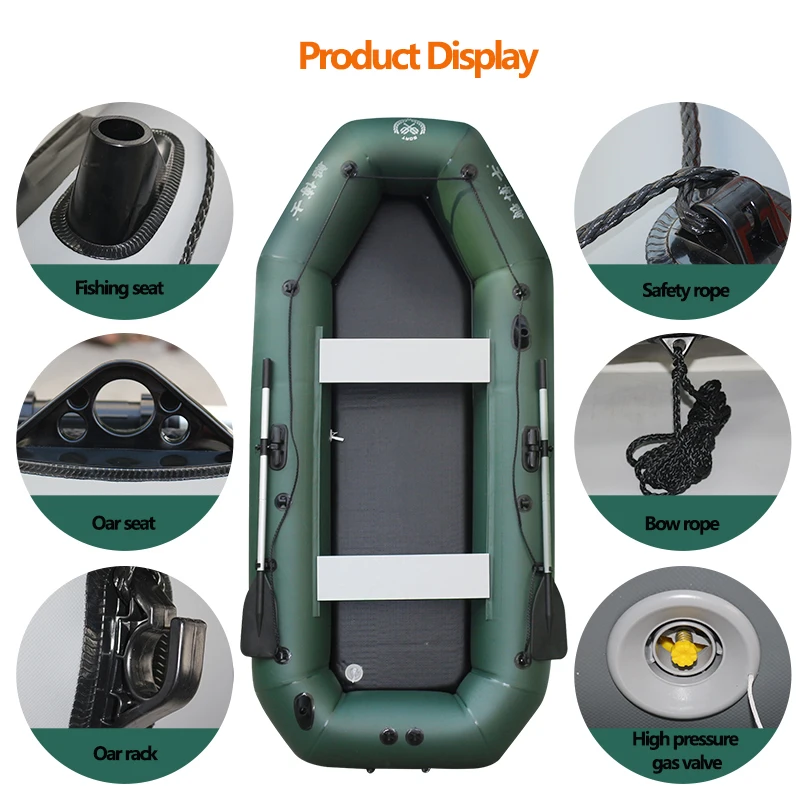 1.75~3.6m Green Fishing Kayak  - Fishing Boat Oar avaliação e preço
