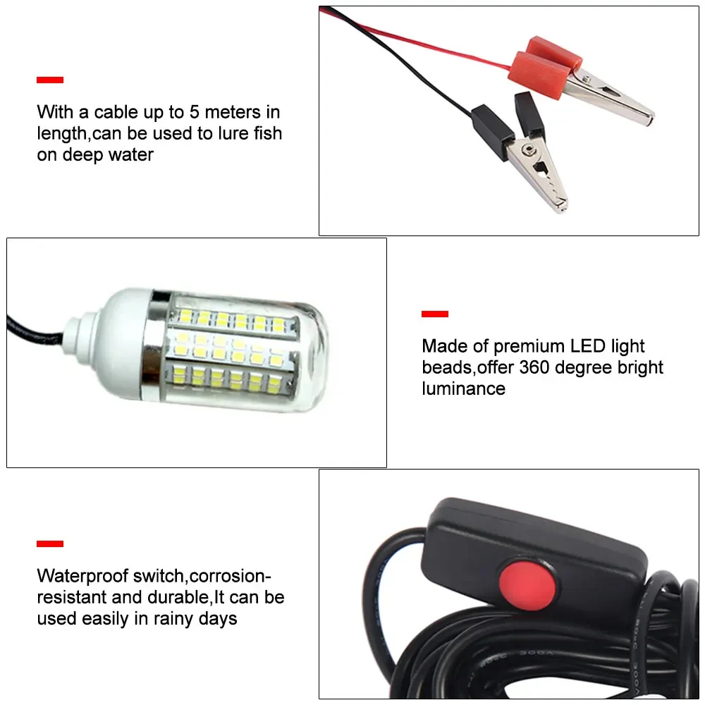 12V Underwater Lamp 15W 108 LE - Fishing Boat Navigation Light avaliação e preço