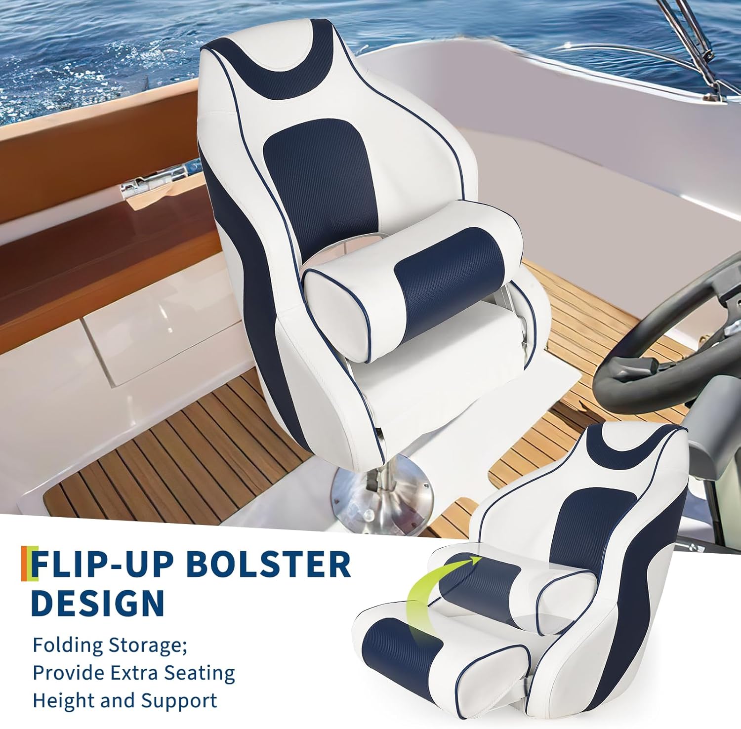 High Back Boat Seat with Flip- - Fishing Boat Aluminum avaliação e preço