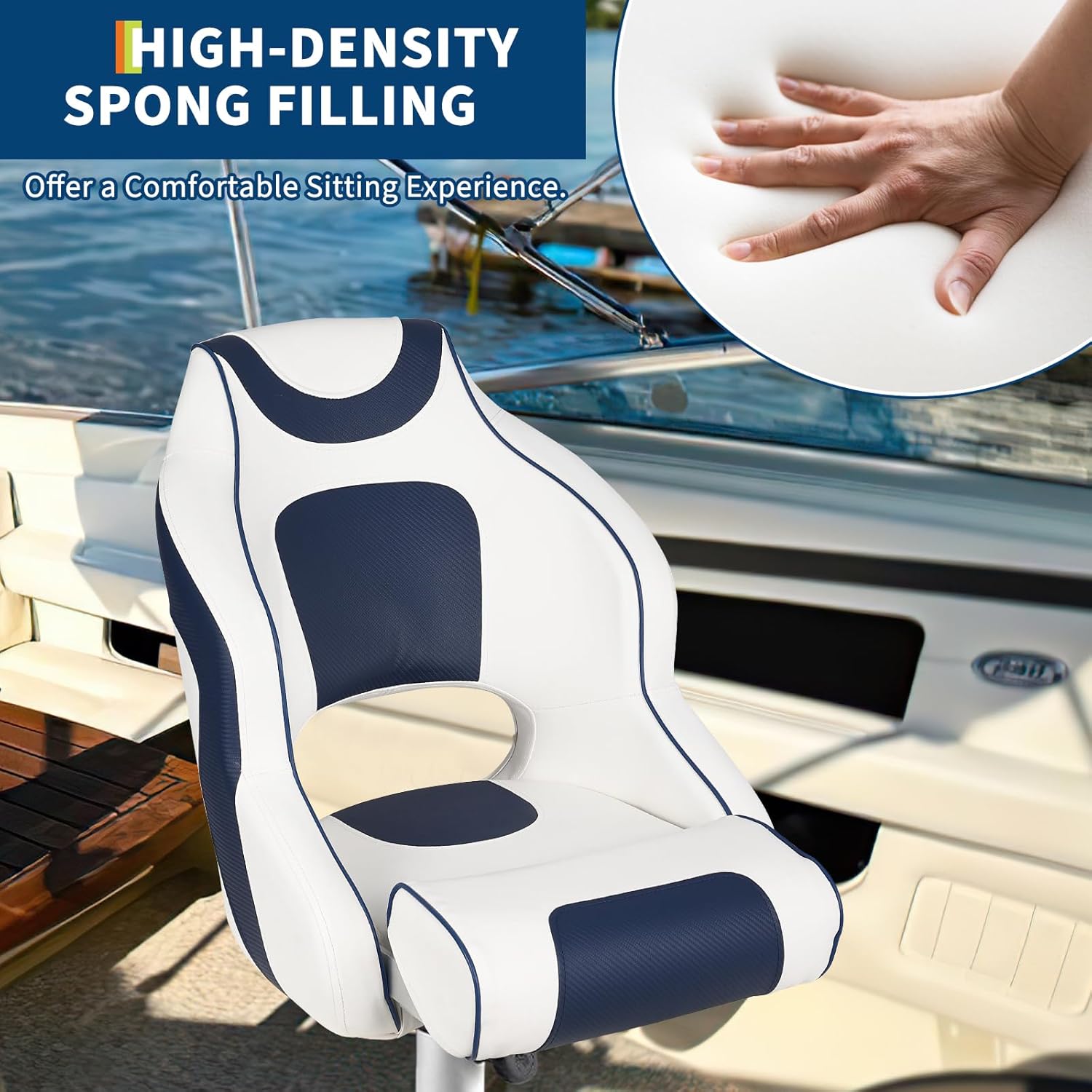 High Back Boat Seat with Flip- - Fishing Boat Aluminum avaliação e preço