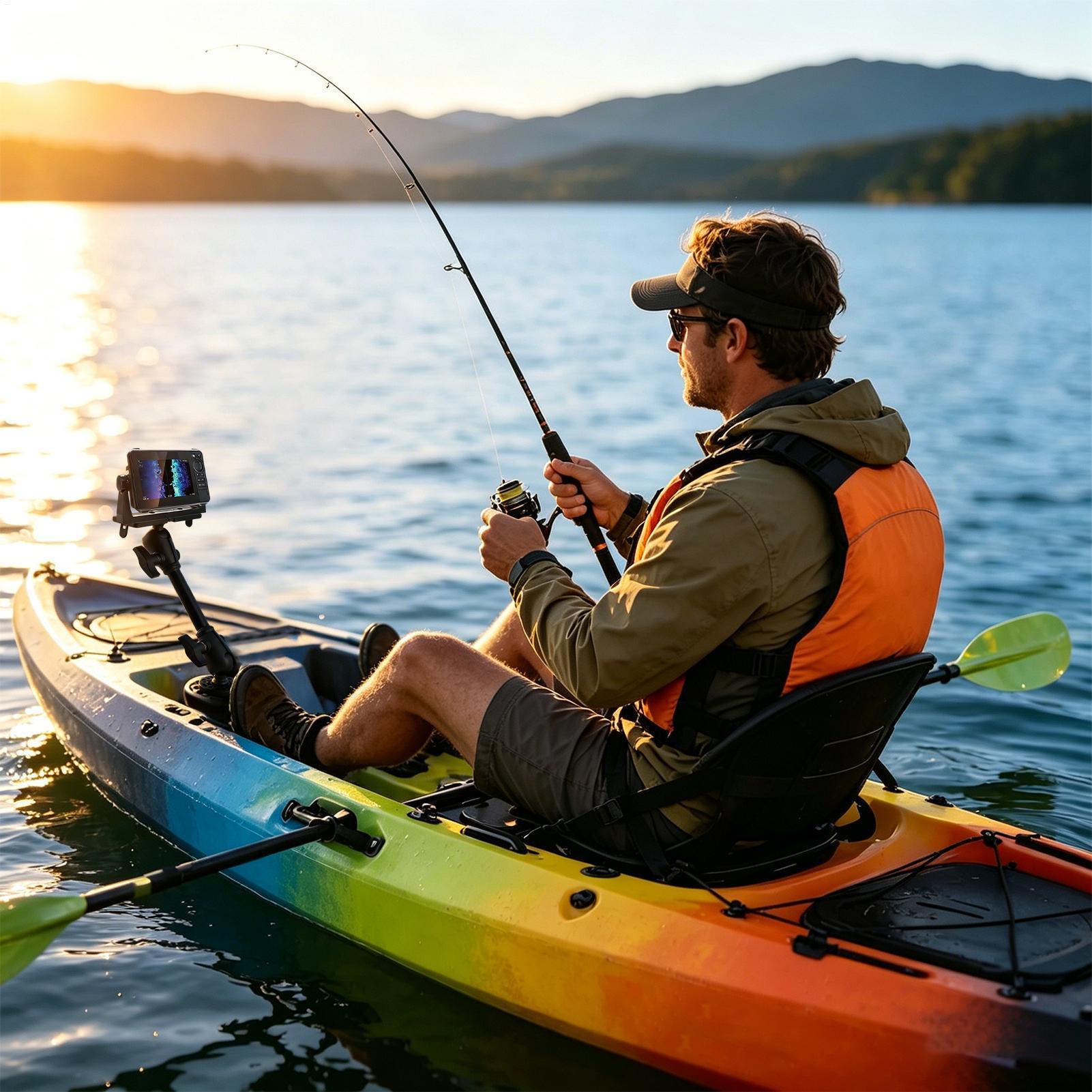 Kayak Transducer Mount 360 Deg - Fishing Boat Depth Finder avaliação e preço