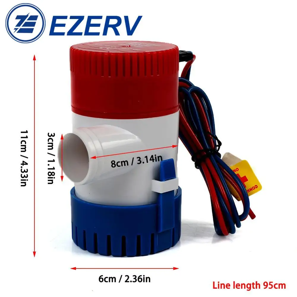1pc 12V/24V 1100 GPH 750 GPH B - Fishing Boat Bilge Pump avaliação e preço