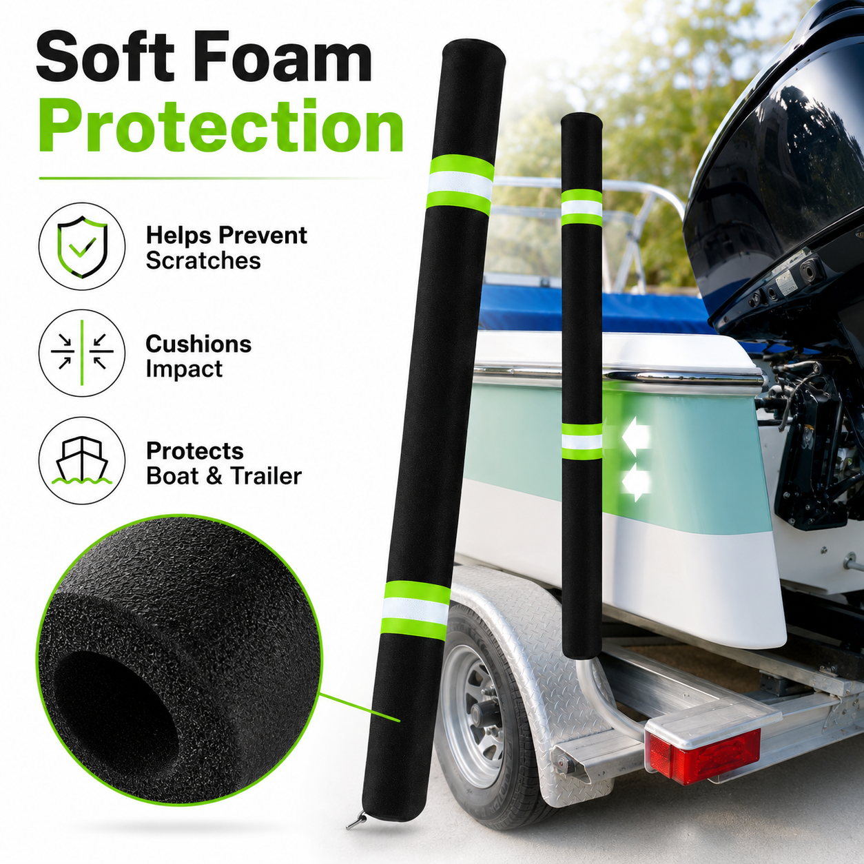 2Pcs Boat Trailer Guide Pole C - Fishing Boat Cover avaliação e preço